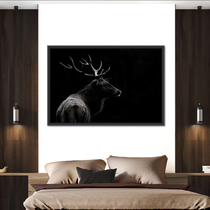 Monochrome Bull Elk Wall Art