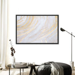 White And Gold Abstract Wall Art