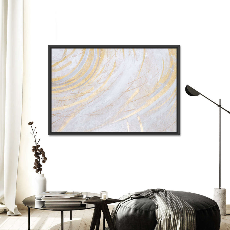White And Gold Abstract Wall Art