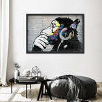 Monkey Wearing Headphones Wall Art