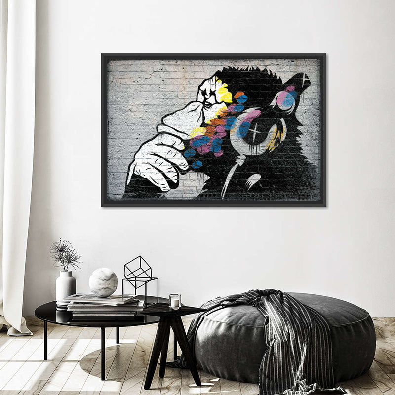 Monkey Wearing Headphones Wall Art