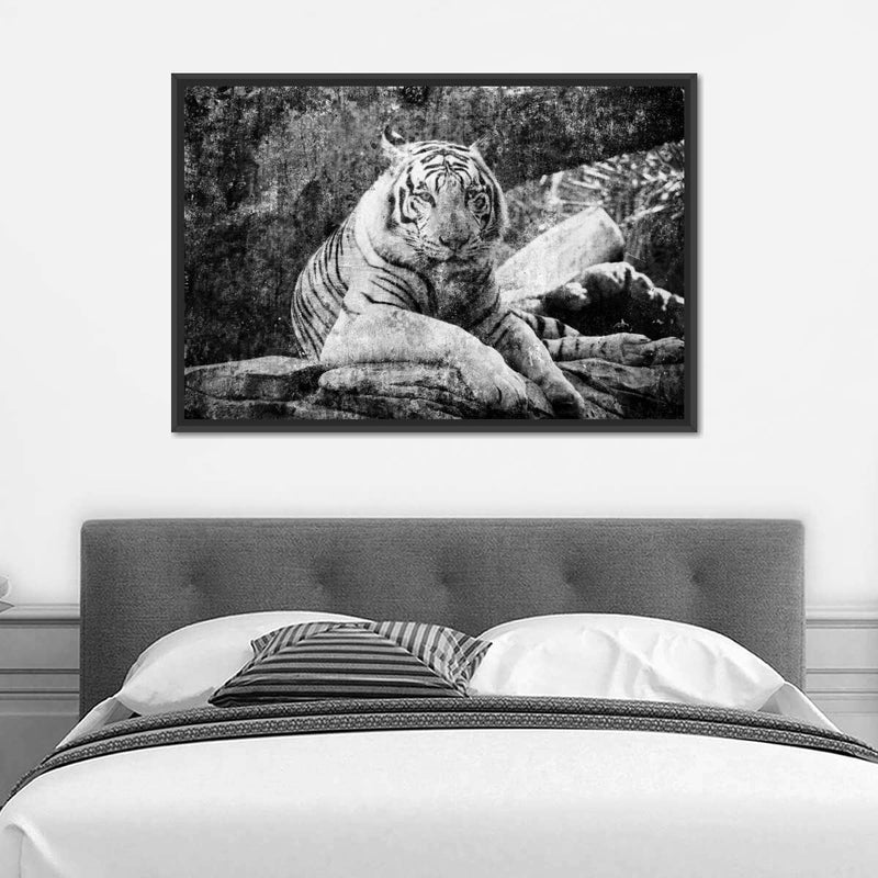Textured White Tiger Wall Art
