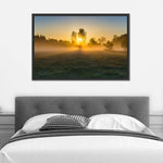 Misty Meadow At Sunrise Wall Art