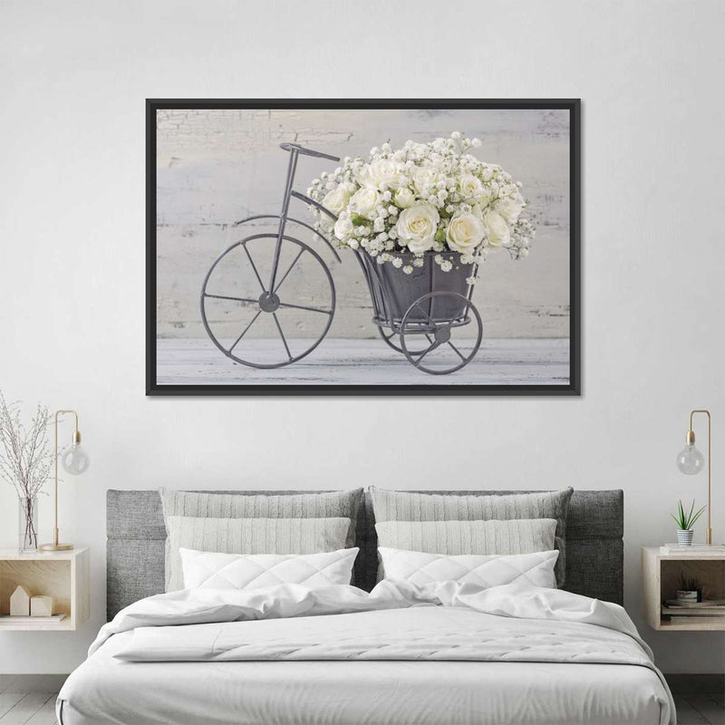 White Rose Bouquet Wall Art