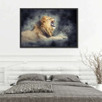 Misty Wild Lion Wall Art