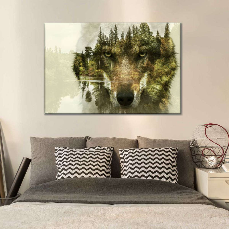 Wolf Head Silhouette Wall Art