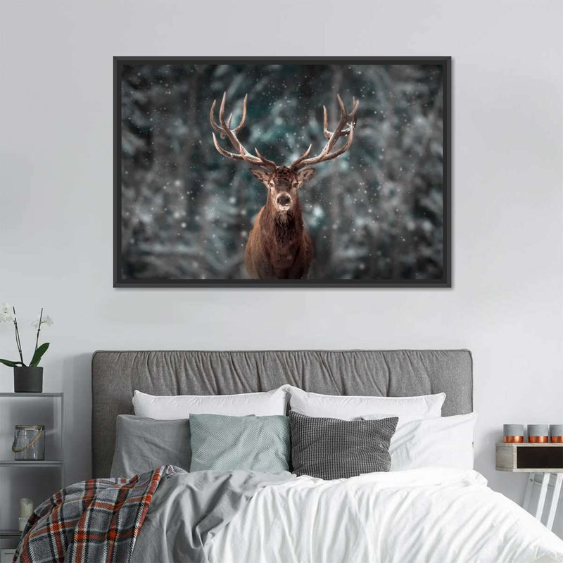 Snowy Noble Deer Wall Art