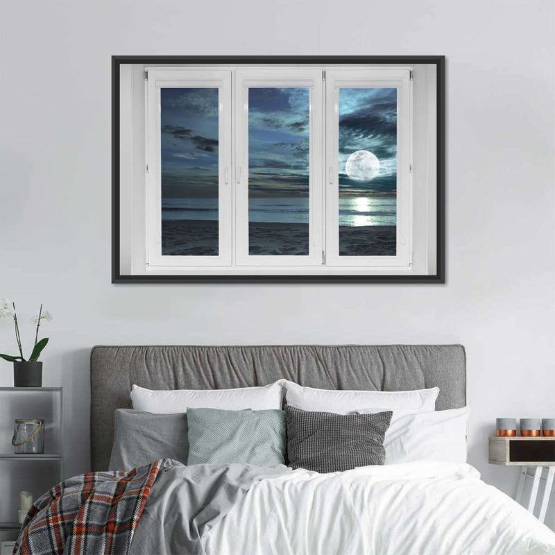 Window To Moonlit Beach Wall Art