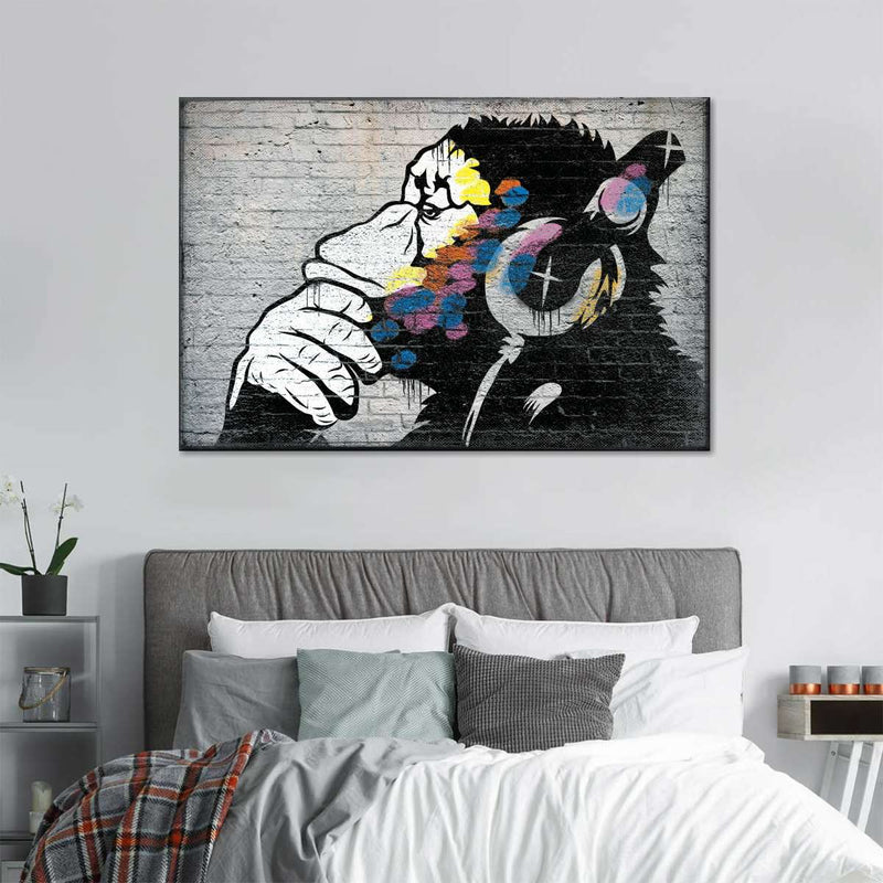 Monkey Wearing Headphones Wall Art