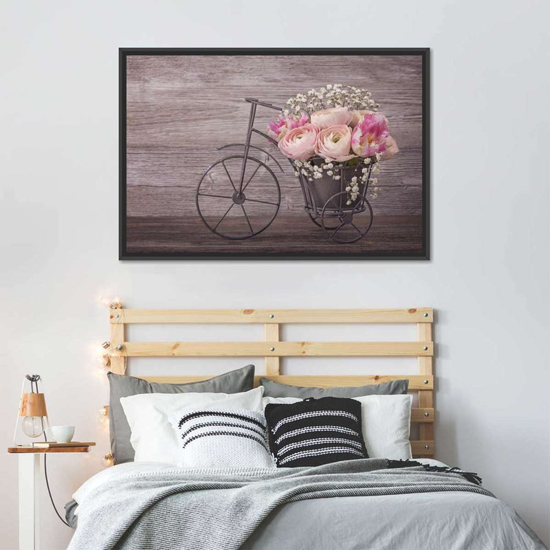 Ranunculus Bicycle Vase Wall Art