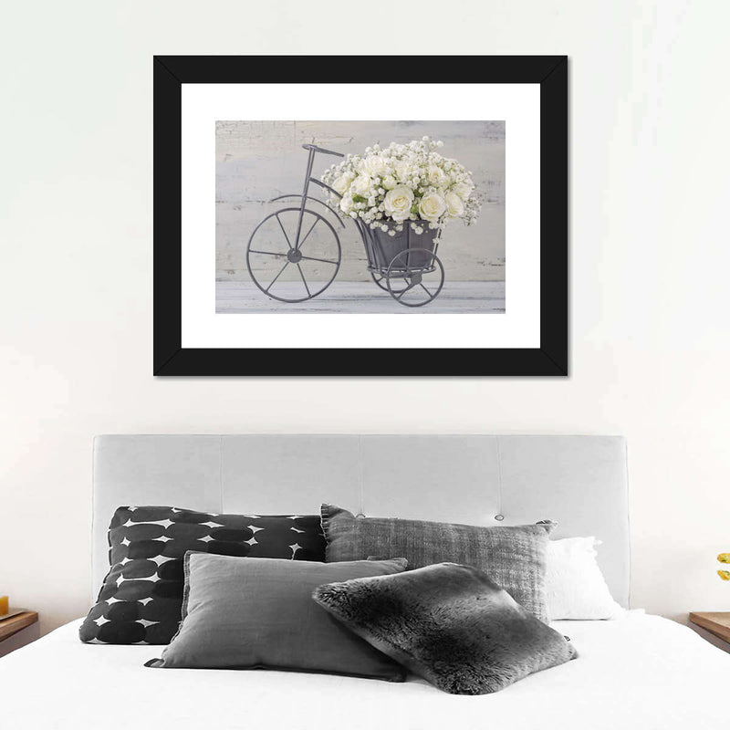 White Rose Bouquet Wall Art