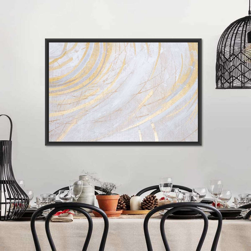 White And Gold Abstract Wall Art
