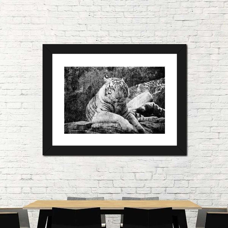 Textured White Tiger Wall Art