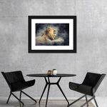Misty Wild Lion Wall Art