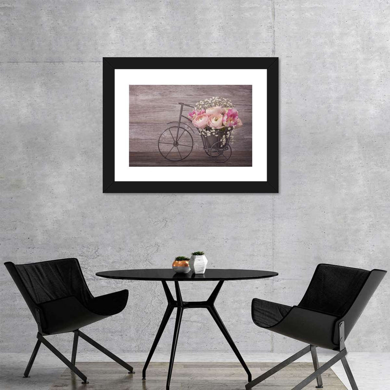 Ranunculus Bicycle Vase Wall Art