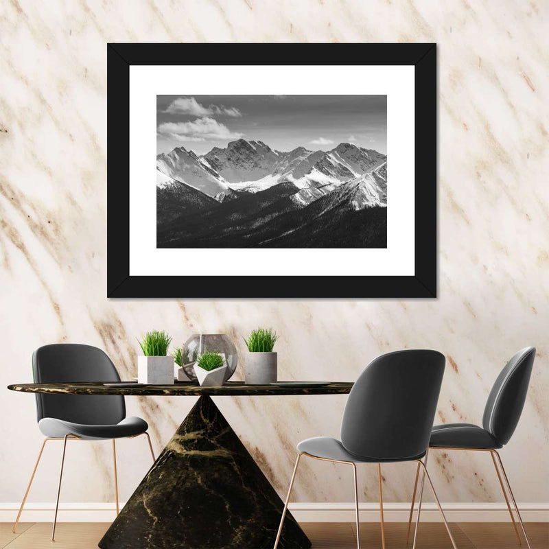 Monochrome Rocky Mountains Wall Art