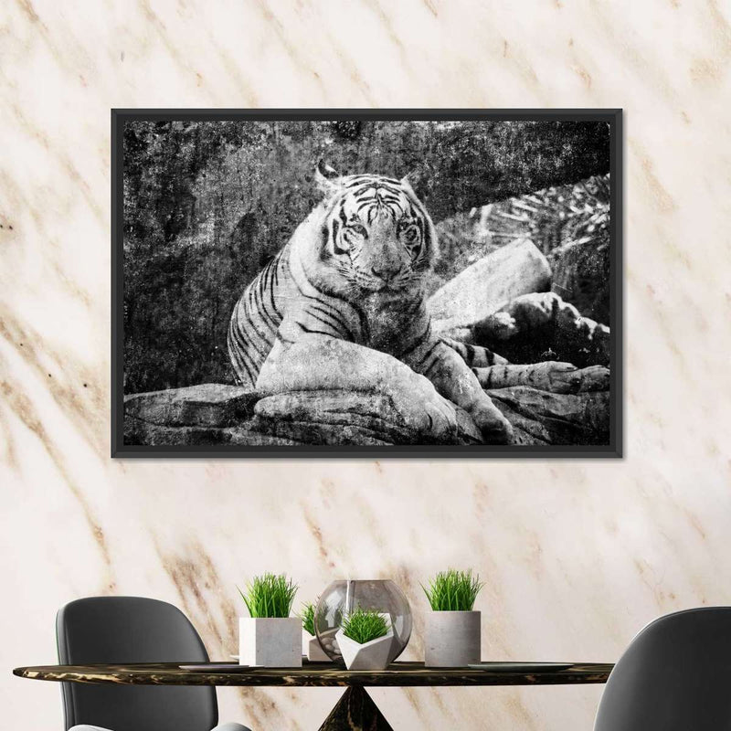 Textured White Tiger Wall Art