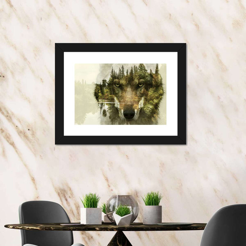 Wolf Head Silhouette Wall Art