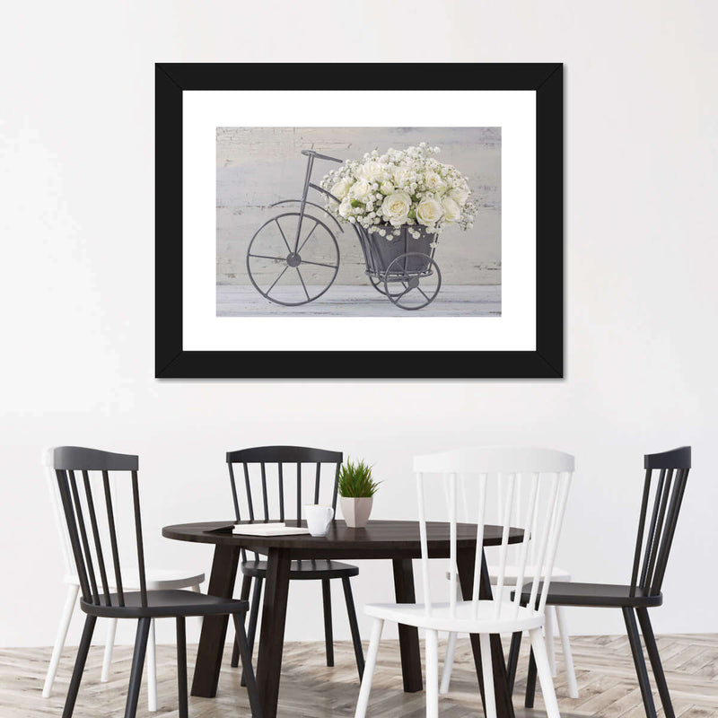 White Rose Bouquet Wall Art