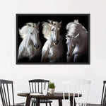Three White Horses Wall Art