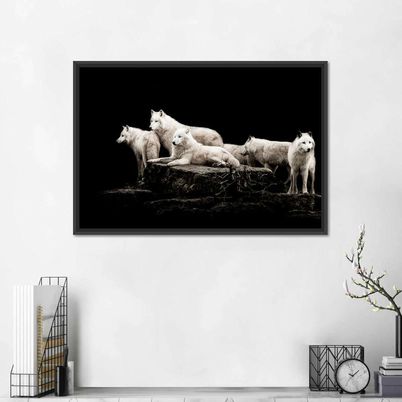 White Wolves Wall Art