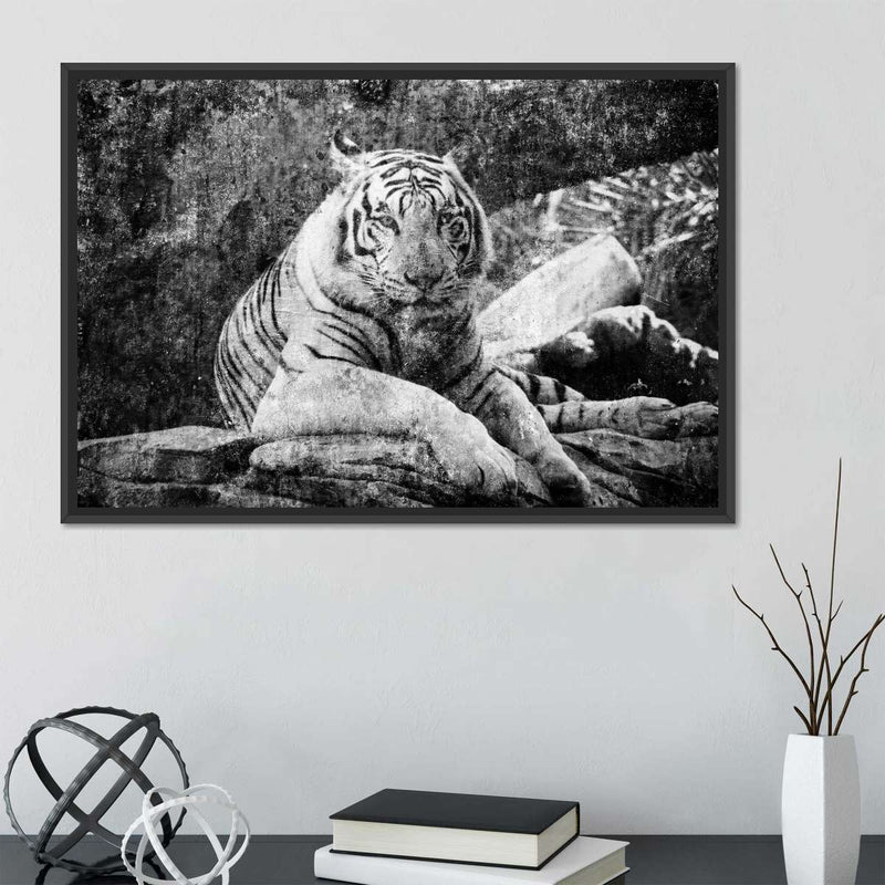 Textured White Tiger Wall Art