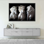 Three White Horses Wall Art