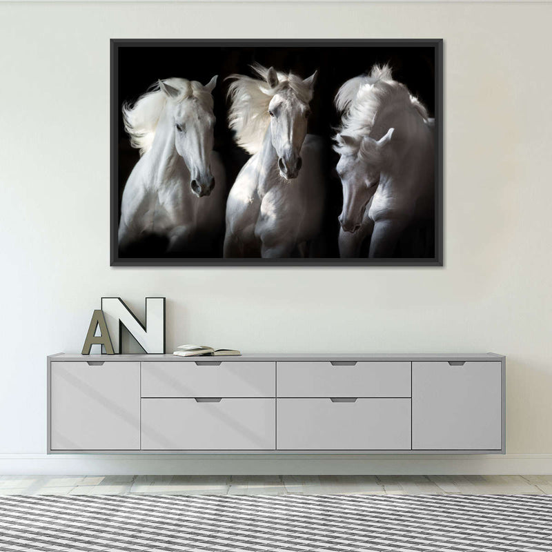 Three White Horses Wall Art