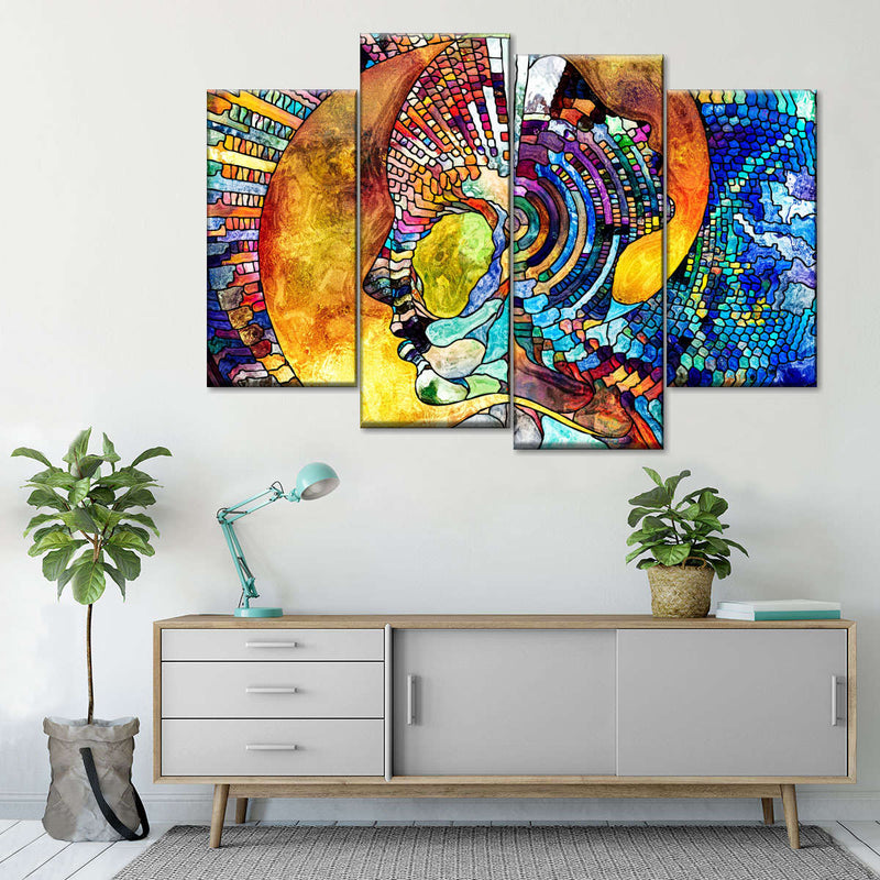 Stained Glass Abstract Figure Wall Art