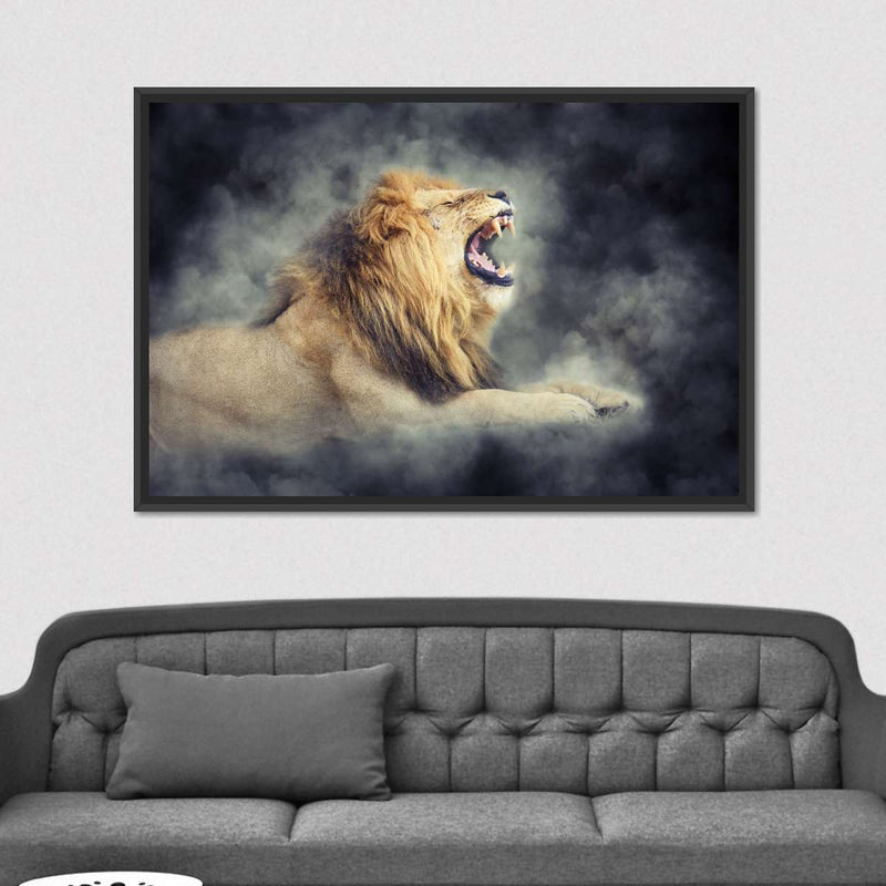 Misty Wild Lion Wall Art