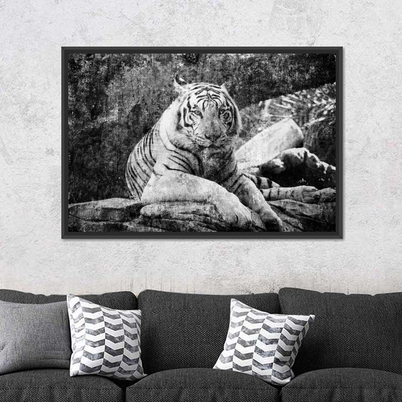 Textured White Tiger Wall Art