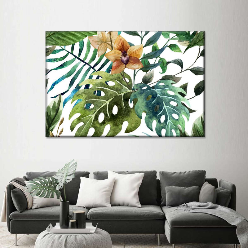 Wild Monstera Leaves Wall Art