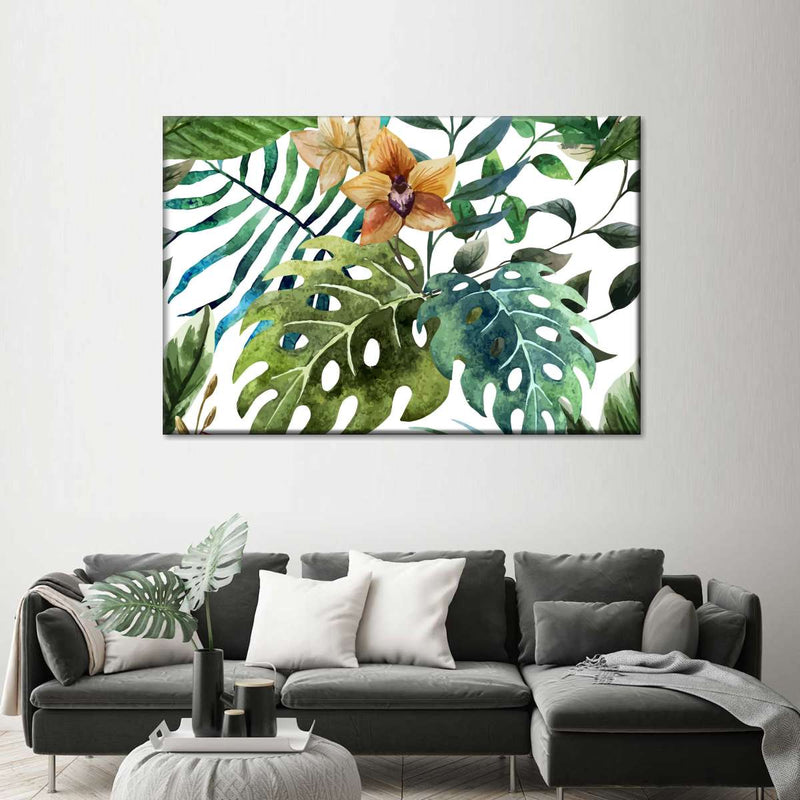 Wild Monstera Leaves Wall Art