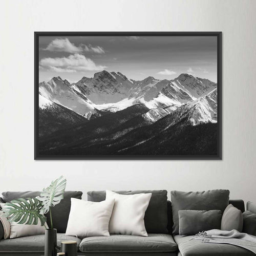 Monochrome Rocky Mountains Wall Art