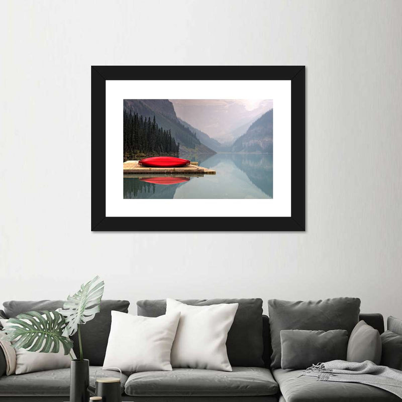 Mountain Lake Kayak Wall Art
