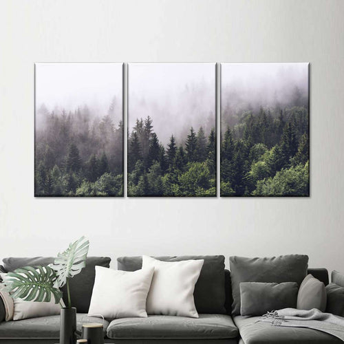 Misty Pine Forest Wall Art