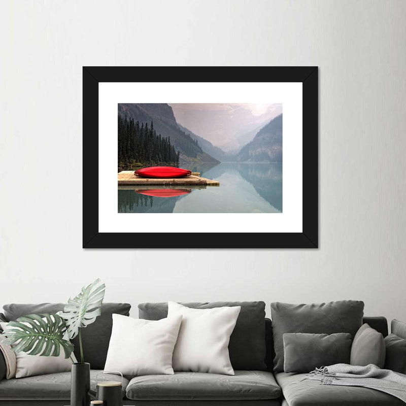 Mountain Lake Kayak Wall Art