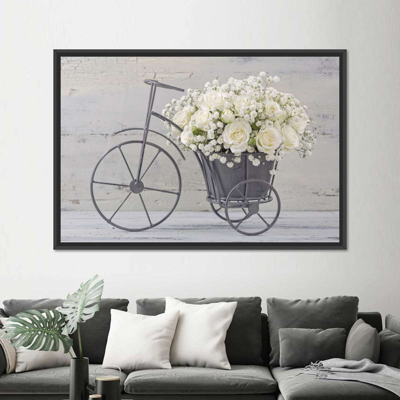 White Rose Bouquet Wall Art