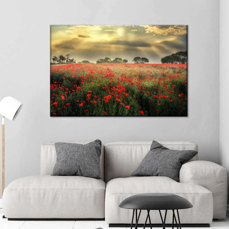 Scandinavian Poppy Field Wall Art