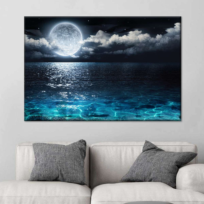 Romantic Full Moon Wall Art