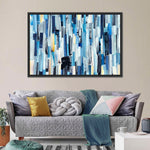 Striped Blue Abstract Wall Art