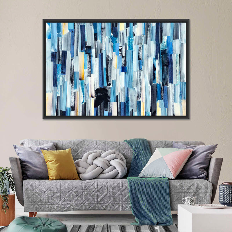 Striped Blue Abstract Wall Art