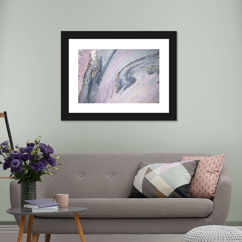 Pink And Grey Abstract Wall Art