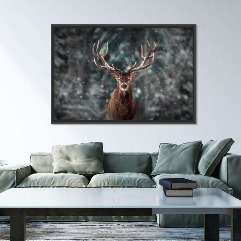 Snowy Noble Deer Wall Art