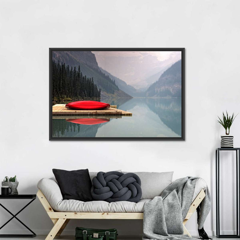 Mountain Lake Kayak Wall Art