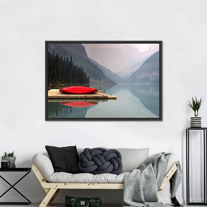 Mountain Lake Kayak Wall Art