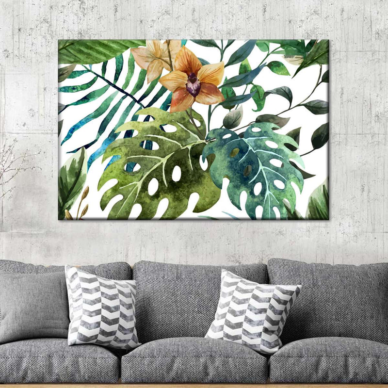 Wild Monstera Leaves Wall Art