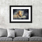 Misty Wild Lion Wall Art