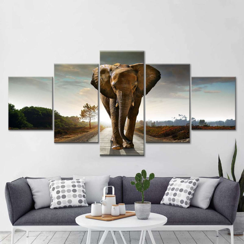 Walking Lone Elephant Wall Art