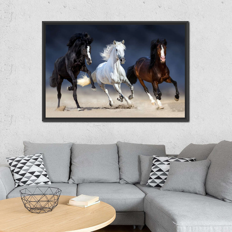 Wild Colorful Horses Wall Art